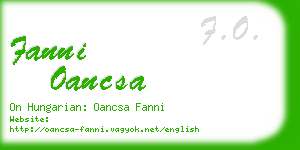 fanni oancsa business card